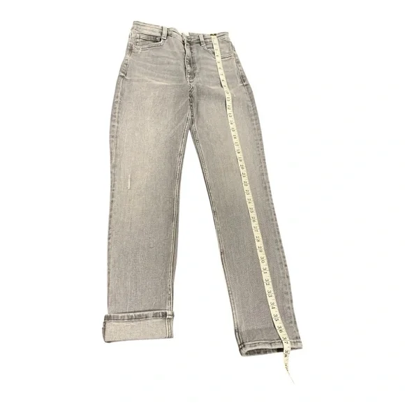 ZARA Women High Rise Straight Leg Jeans – Gray Washed – Size 4 - Picture 6 of 10